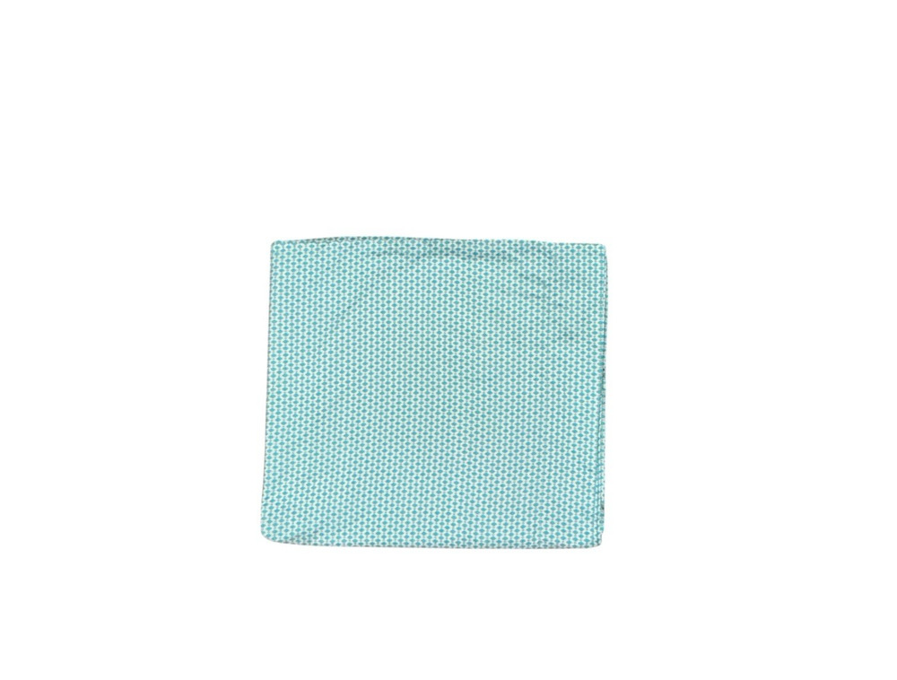 Full / Queen Size Flat Sheet Turquoise Aqua Blue Gray White Diamond Print